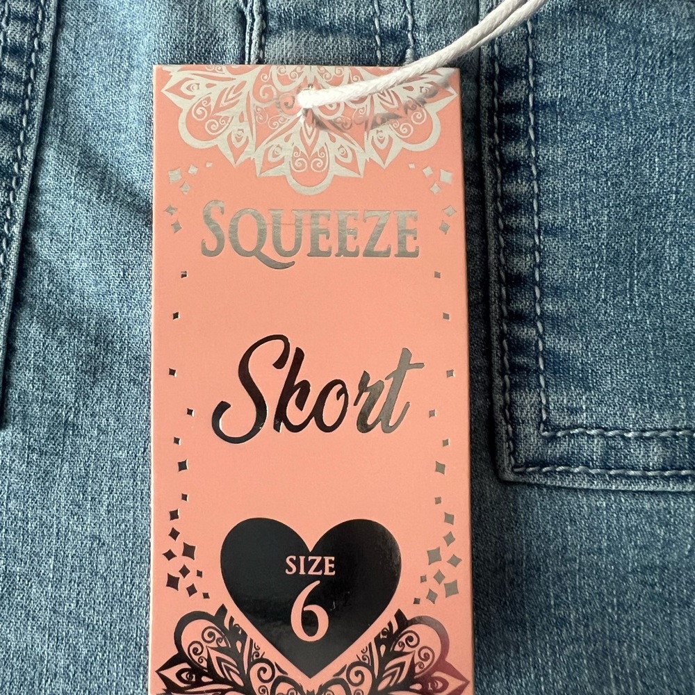 Squeeze Girl’s Cute Denim Summer Skorts Size 6, NWT - Picture 4 of 9
